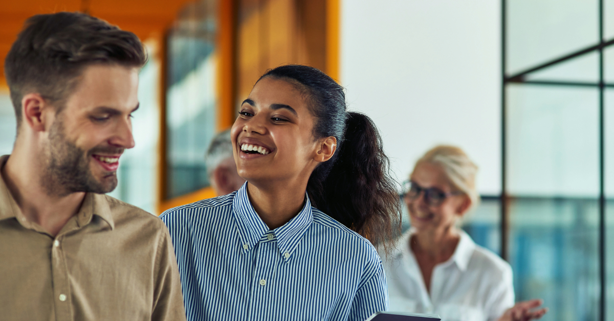 Woman showcasing leadership skills in the workplace